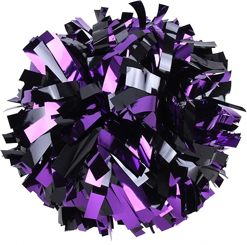 Miniatura 10 de ICObuty Pompones metálicos de animadora de 6 pulgadas, 1 par, 2 piezas