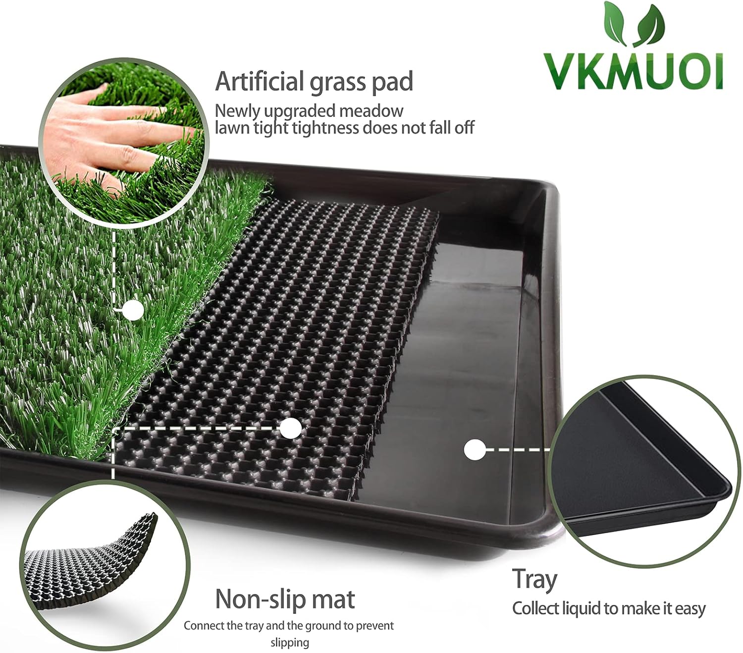 Buy VKMUOI Dog Grass Pads with Tray Fake Grass for Dogs to Pee On