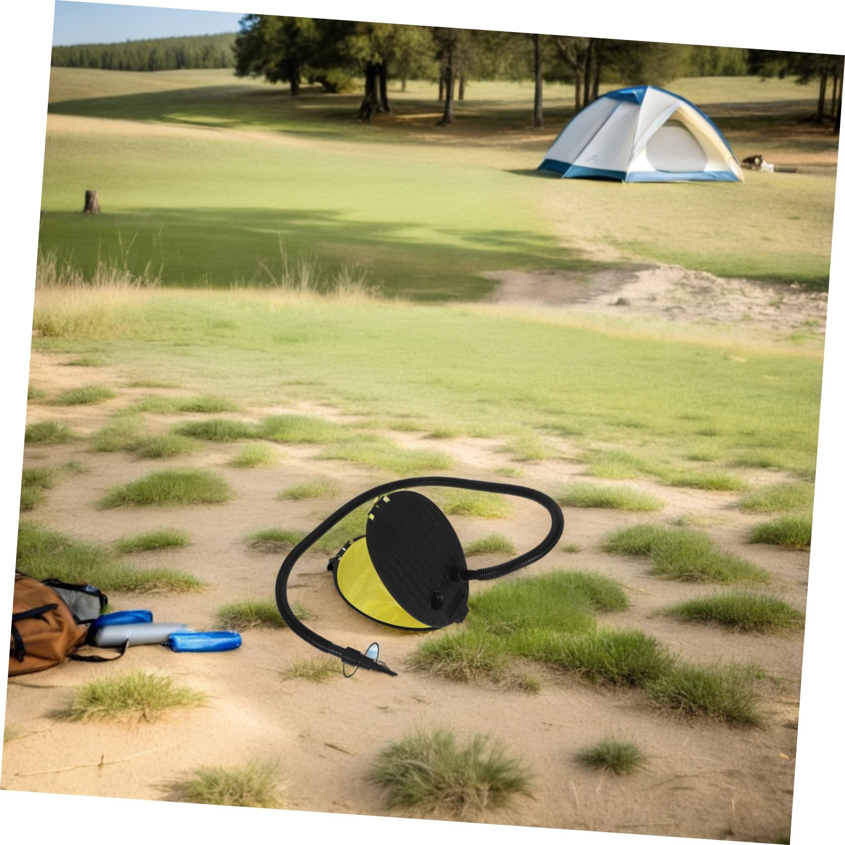 Ciieeo 2 Stück Fußpumpe Balgpumpe mit Adaptern für Luftmatratze Camping Yoga Ball Matratze Schnell Aufblasen und Entleeren ohne Strom Tragbar und Robust