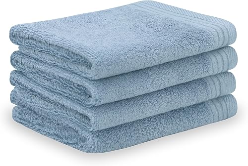 SERISIMPLE Juego de 4 paños de viscosa de bambú de alta calidad, 13 x 13 pulgadas, suaves y absorbentes, duraderos y cómodos, adecuados para cuerpo