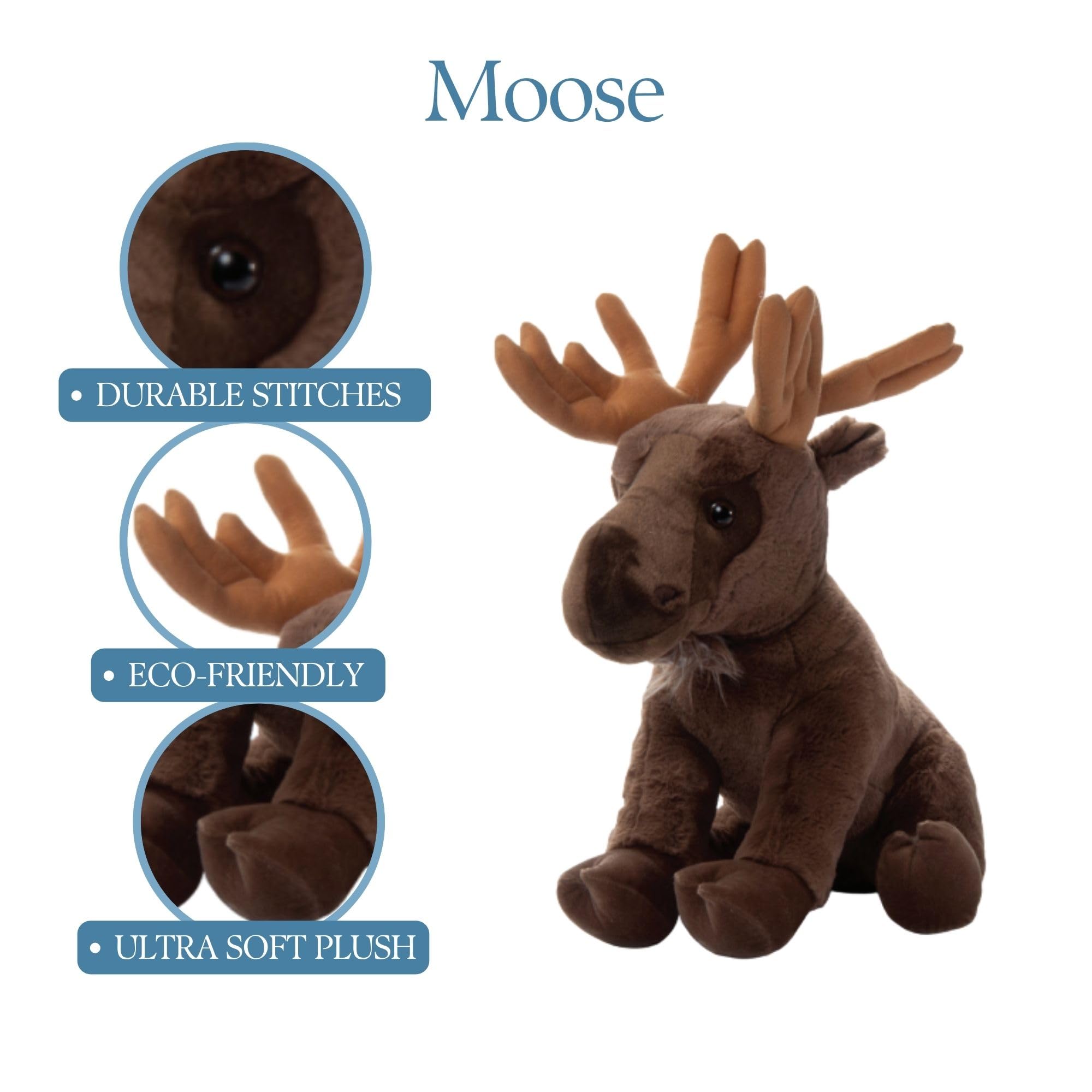Amazon.com: The Petting Zoo Moose Stuffed Animal Plushie, Gifts