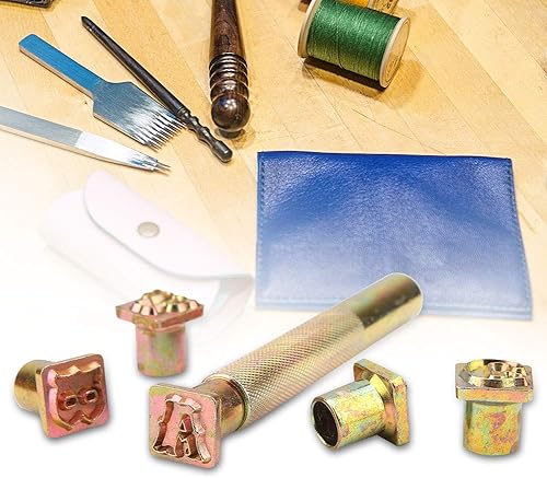 Miniatura 3 de Hilitand Juego de 26 sellos de perforación, 0.512 in, diseño vintage, alfabeto, 26 letras, herramienta de troquelado (A - Z) para impresión de