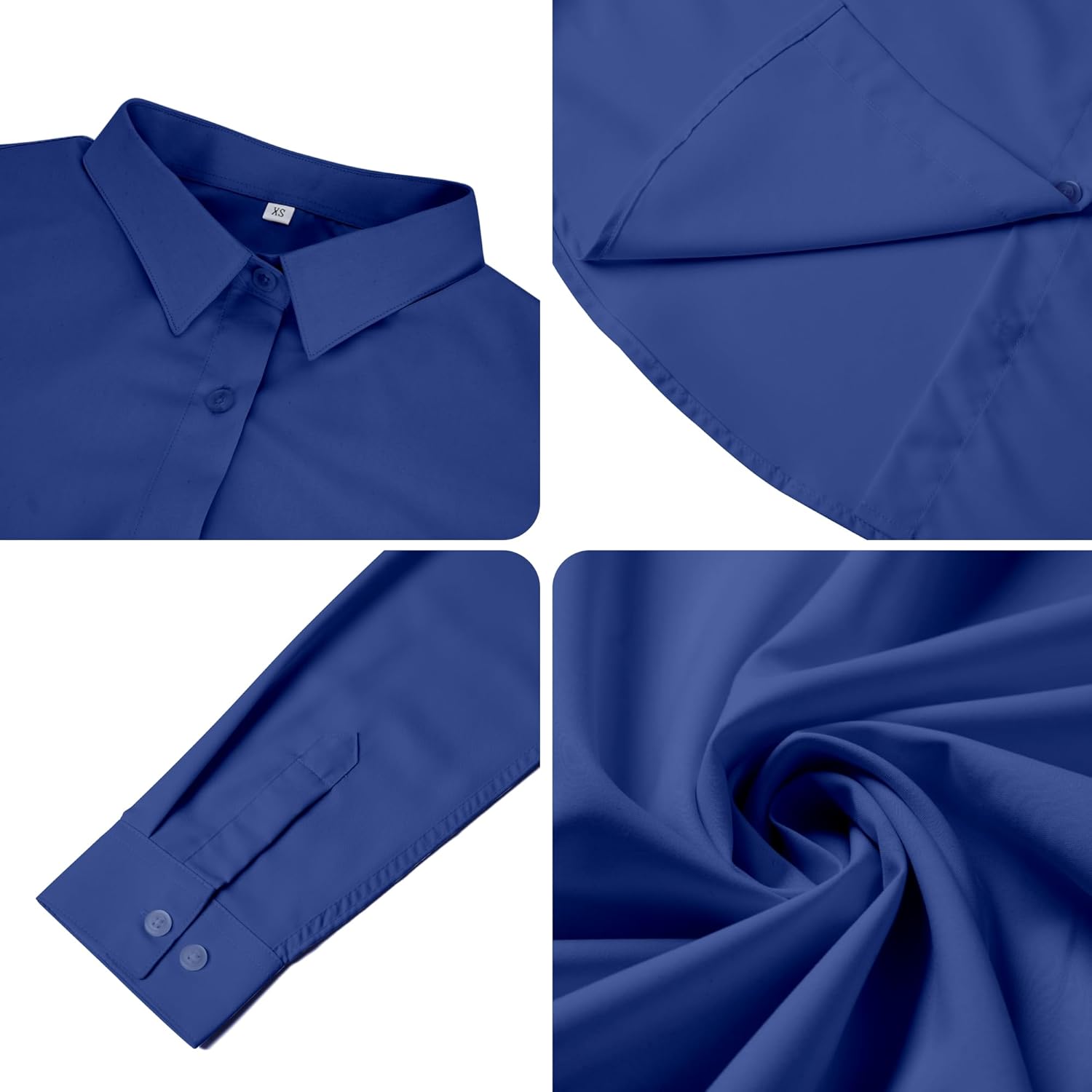 Ruisin Super Soft Wrinkle Free Button Down Shirts for Women Solid Long Sleeve Striped Formal Work Dress Blouses Tops - Image 4