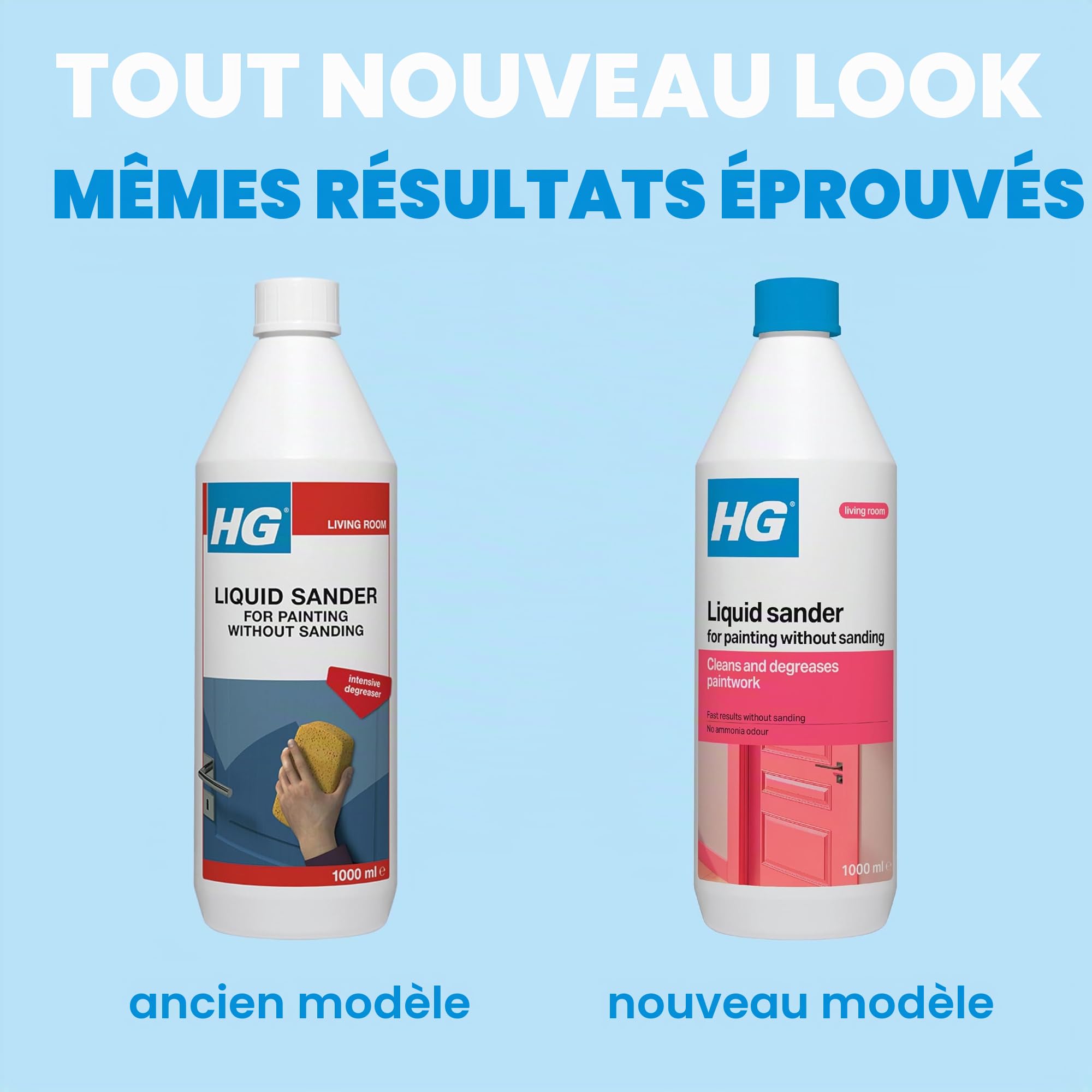 HG Ponceuse liquide pour peinture sans ponçage, nettoyant concentré pré-peinture qui élimine la saleté et la graisse avant la couche de peinture - 1 litre (309100106)