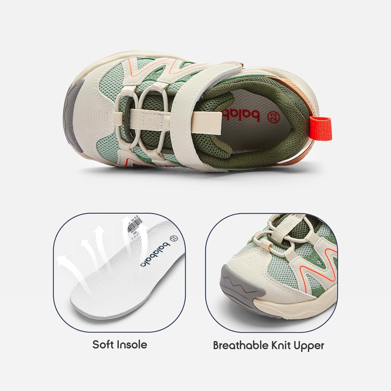 Balabala Boys Sneakers Girls Walking Shoes Breathable Mesh Toddler Sneakers Kids Running Shoes Non-Slip Tennis Shoe