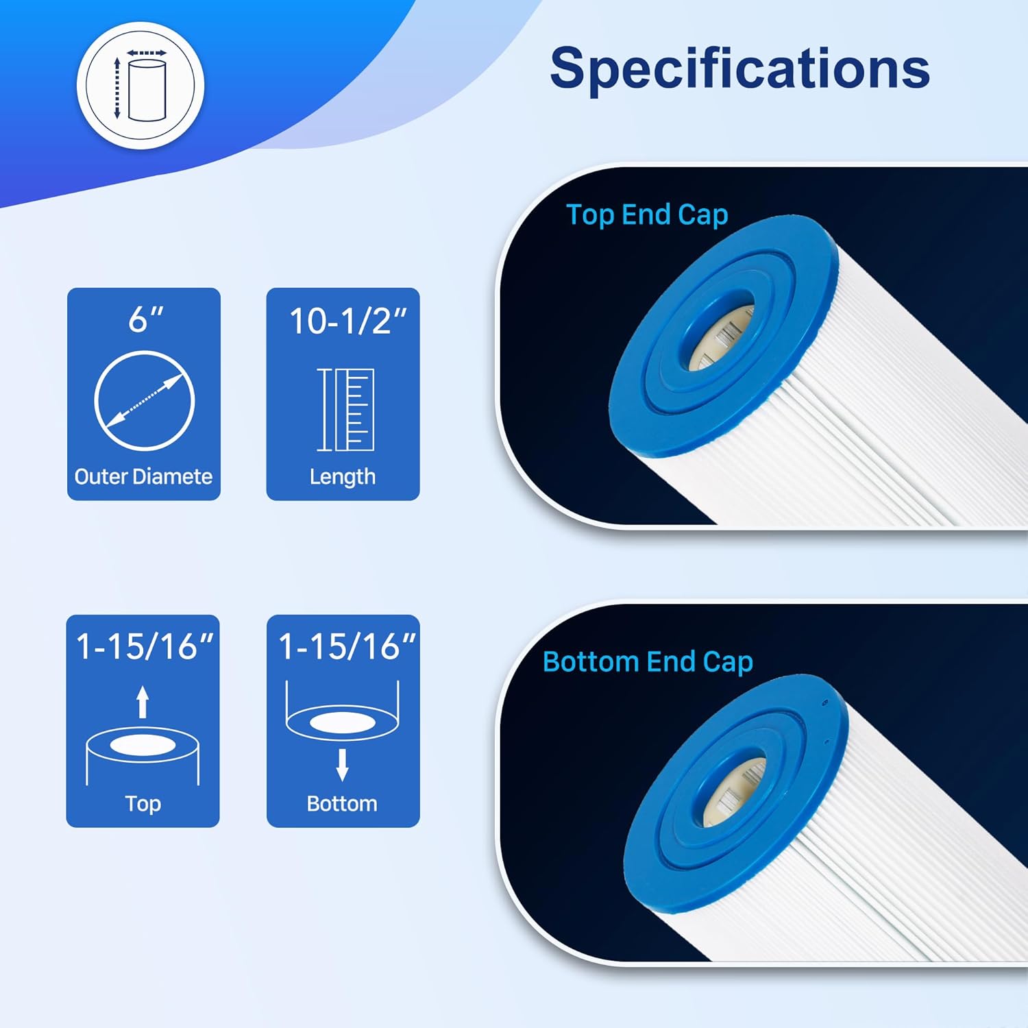 PWK30-EC Spa Filter Cartridge Replaces for C-6330,C-6430,FC-3915, CCP498, 13004, AK-5005, XLS-602, FC-3915M, Hot Springs 31489, Darlly 60307, 30 sq.ft Drop in Hot Tub Filter, 2 Pack - Image 2