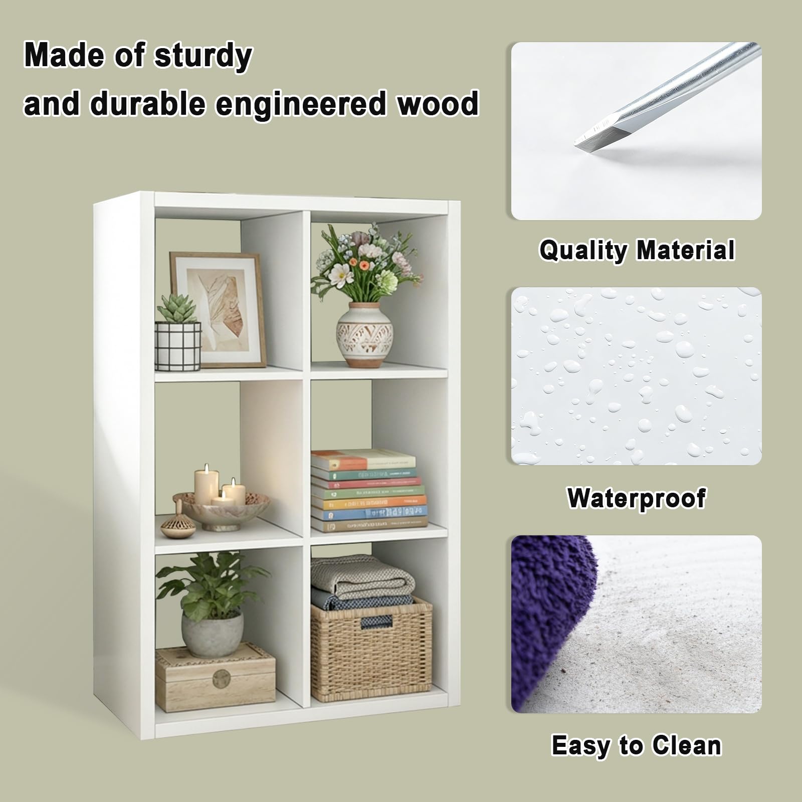 Amazon.com: CTESNE【2026 Wooden Thick Frame 6 Cube Storage