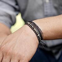 Vista 323 de Handmade Natural Stone Beaded Healing Bracelet Gift for Men Adjustable Rope String Bracelet