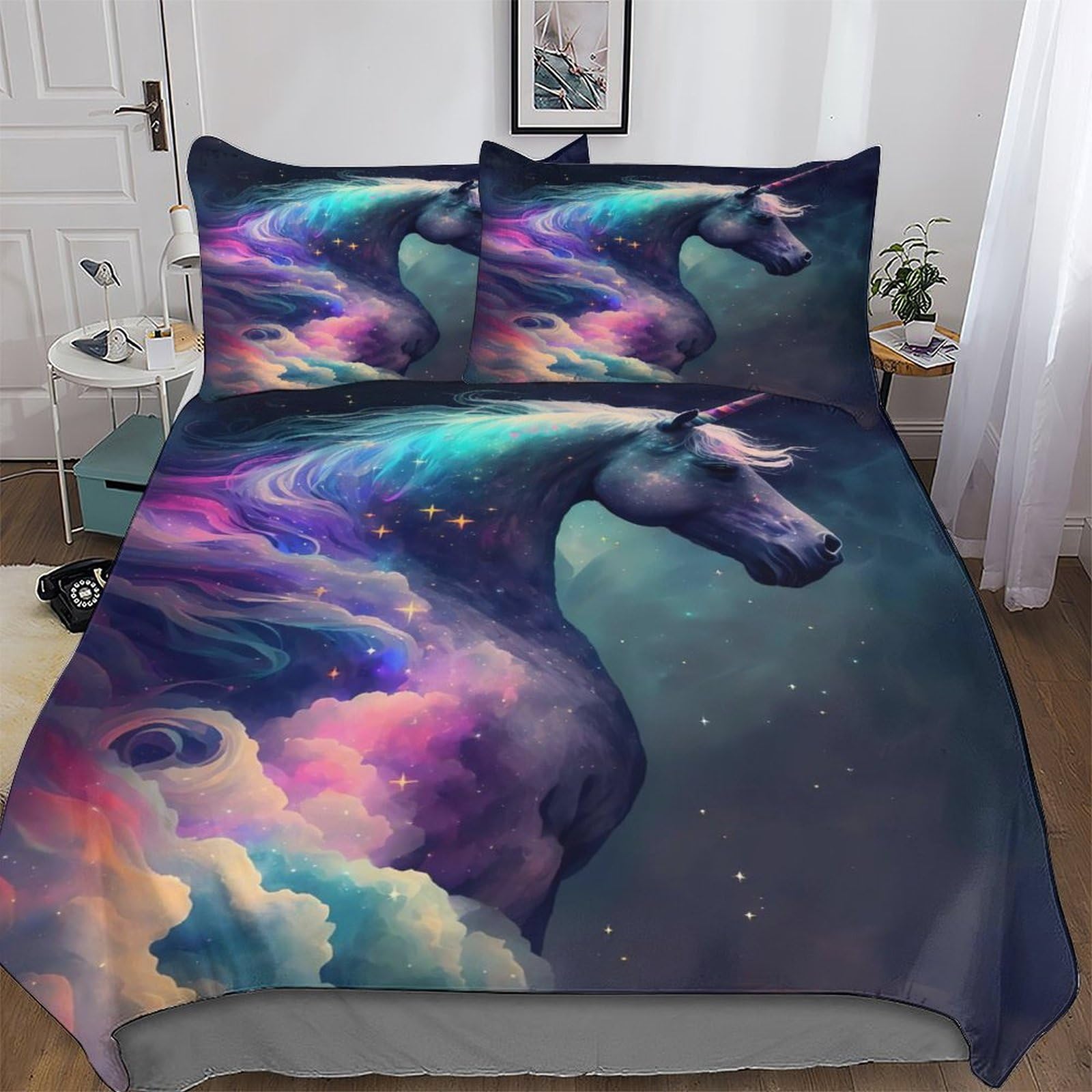 Housse de couette microfibre hypoallergénique lit King 220x240