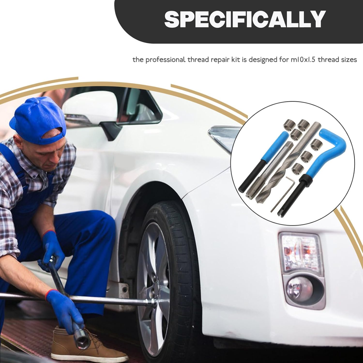SOLUSTRE 1set Threaded Insert Tool Kit for Thread Repair Tools Comprehensive Range Easy to Use Thread Repair