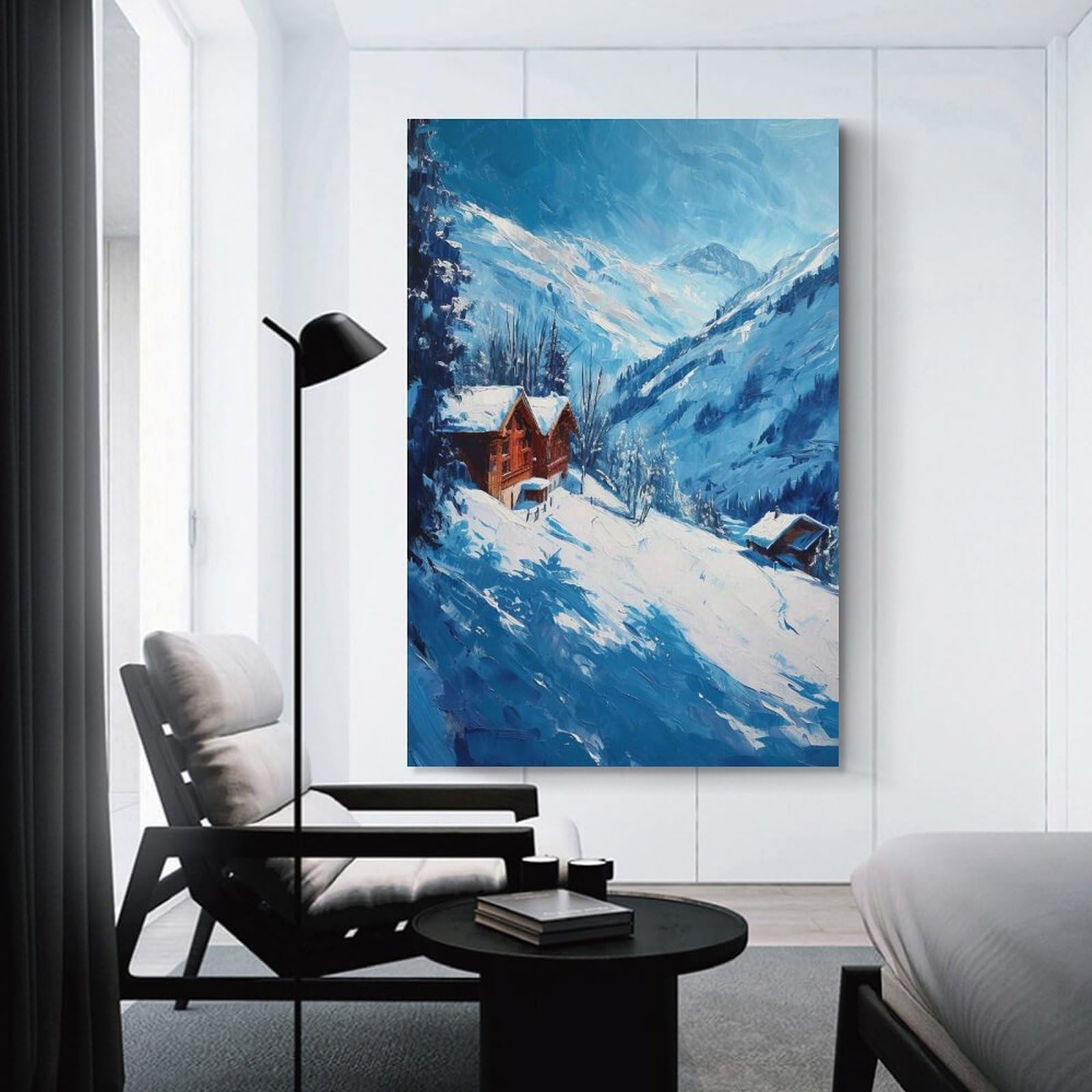 Junmoney Mountain Retreat Canvas Wall Picture 08x12inch(20x30cm), for Entryway, Lounge Links Or Small Walls, Decorative Canvas Styling for Entry Areas