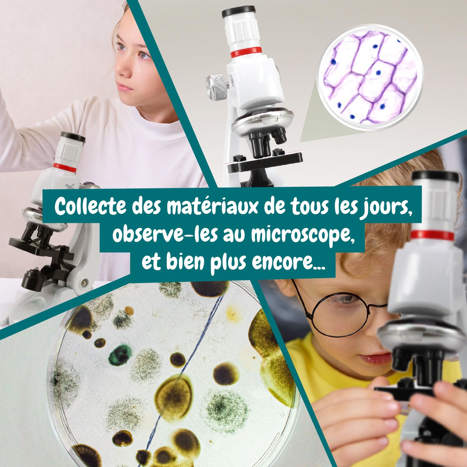 Science4you Microscope Lab: Microscope pour Enfants, Kit Éducatif avec Livre d'Expériences et 11 Outils de Laboratoire, Cadeau 6-12+ Ans