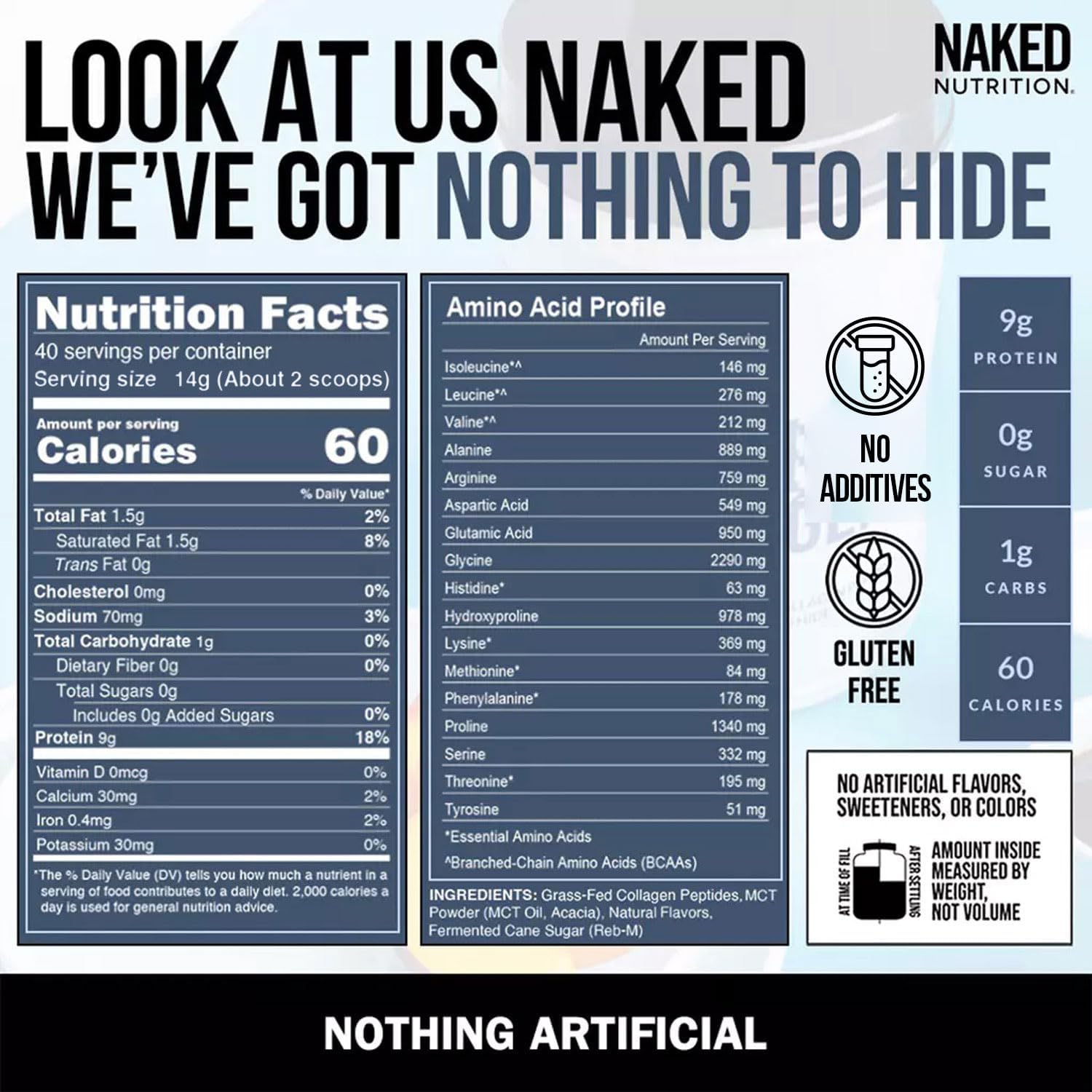 Naked Collagen Coffee Creamer - Vanilla Collagen Creamer For Coffee - Dairy-Free, Gluten-Free, GMO-Free - Support Hair, Skin, and Nails - 40 Servings - Image 5