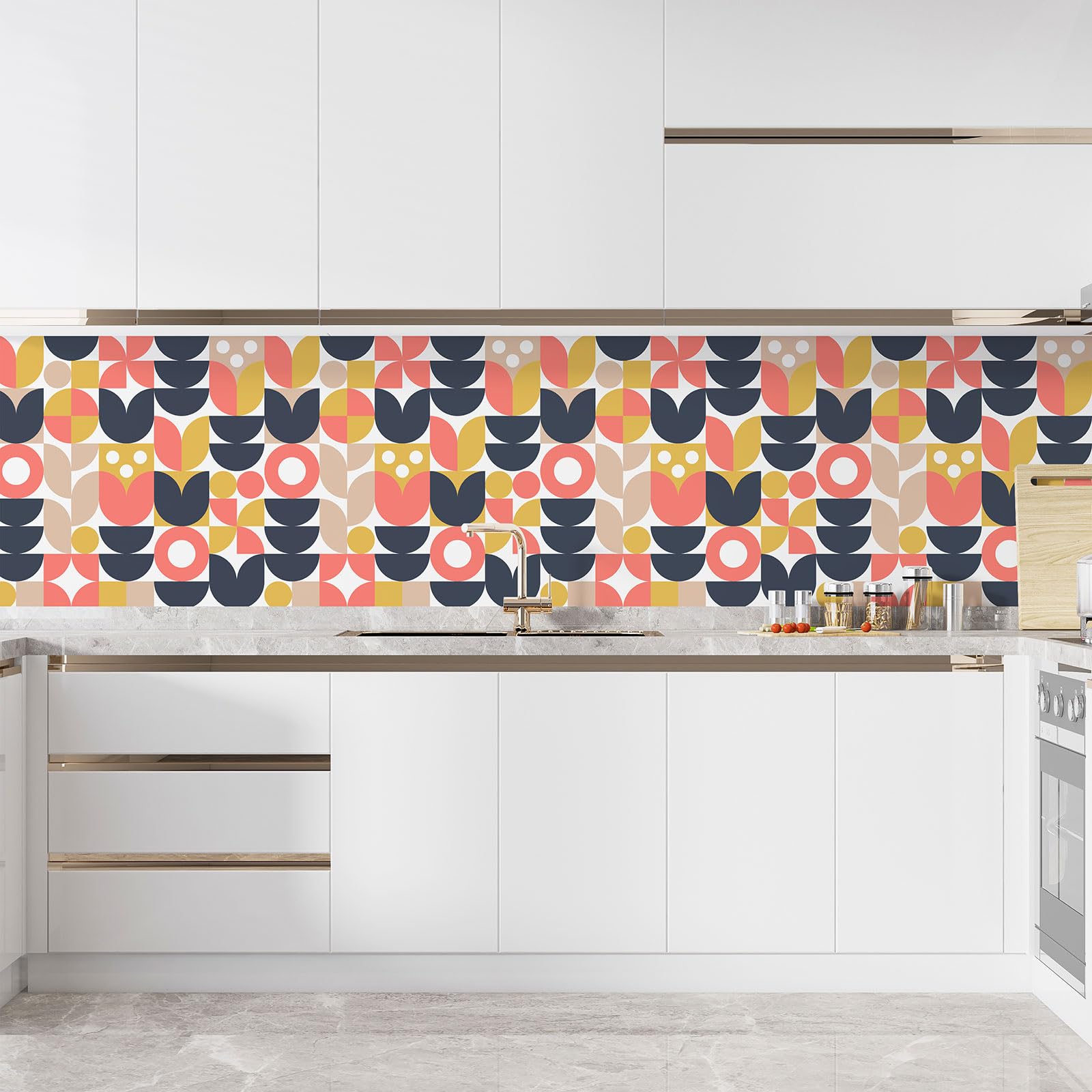 Lumalea Crédence/Adesivo da cucina – Design 3617680311790 – Adesivo + protezione lucida, 90 x 90 cm