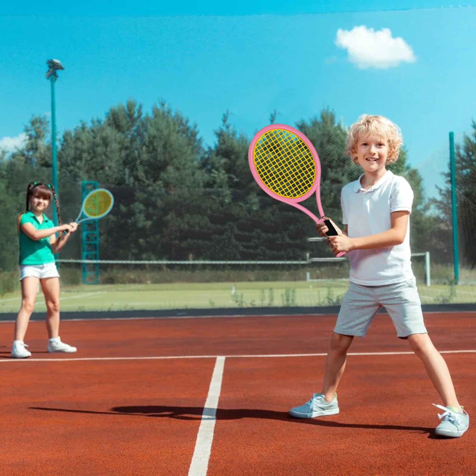 Ensemble de raquettes de tennis pour enfants 17 pouces avec balles en mousse souple et sac de transport