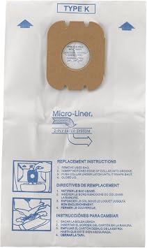 Hoover Vacuum Cleaner Bags for Spirit Canister Vacs, Pack of 3, Type K | White, Part # 4010028K, Hoover Vacuum Bags Refill