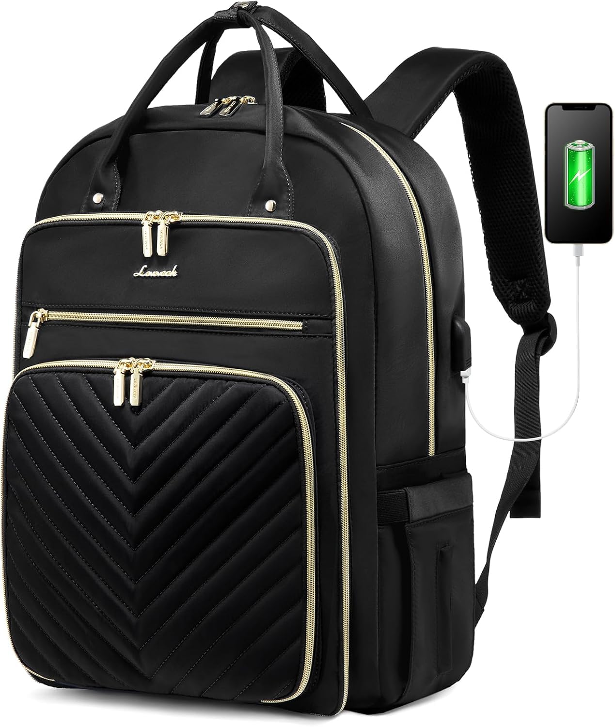 LOVEVOOK Laptop Backpack Women Teacher Backpack 15 6 Inch Laptop Bag with USB Port Waterproof Daypack for Work