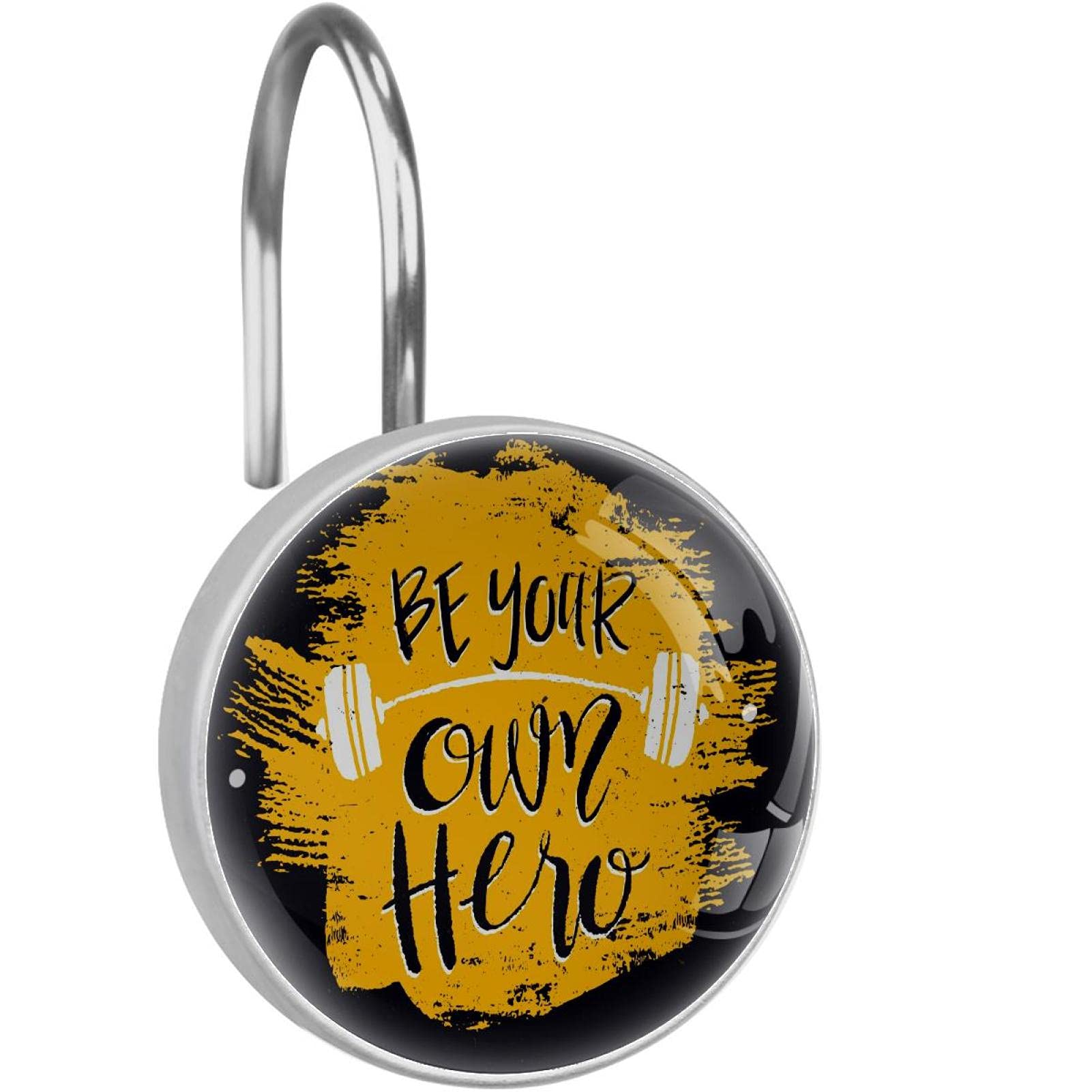 Crochets de rideau de douche Be Your Own Hero en inox pour une salle de bain inspirante