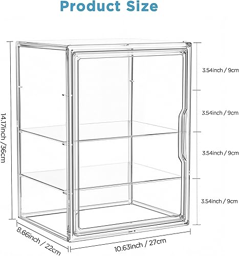 Vista 3 de HBlife Organizador de almacenamiento de biberones para armario de encimera, 3 niveles ajustables de acrílico transparente, estación