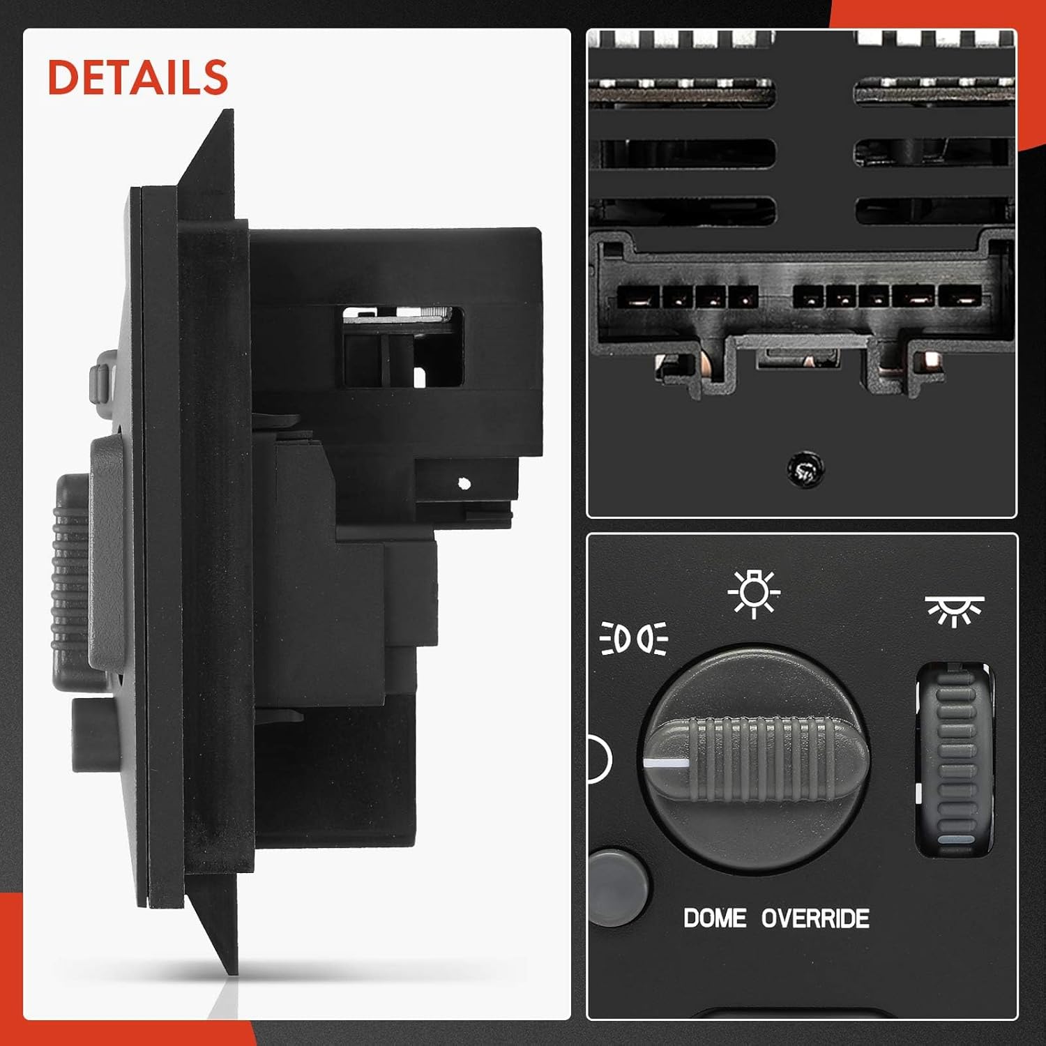 A-Premium Headlight Switch Instrument Panel Headlamp Dimmer Switch Compatible with Chevrolet Blazer 1998-2003, S10 1998-2002 & GMC Jimmy Sonoma 1998-2001 & Oldsmobile Bravada 1998-2001, w/Fog Lights