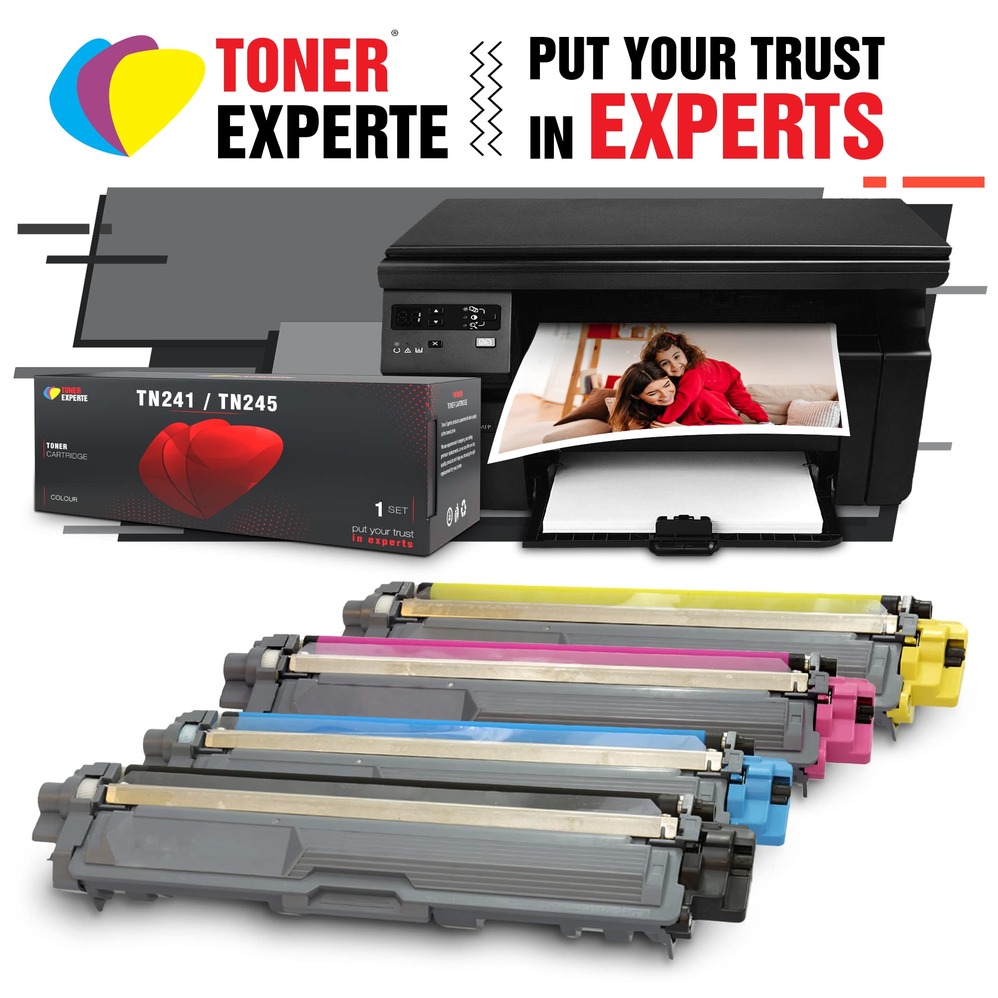TONER EXPERTE TN241 TN245 Cartucce di Toner Sostituzione per Brother TN-241 TN-245 Compatibile con DCP-9020CDW HL-3140CW MFC-9140CDN MFC-9330CDW MFC-9340CDW (4 Pack Nero Ciano Magenta Giallo)