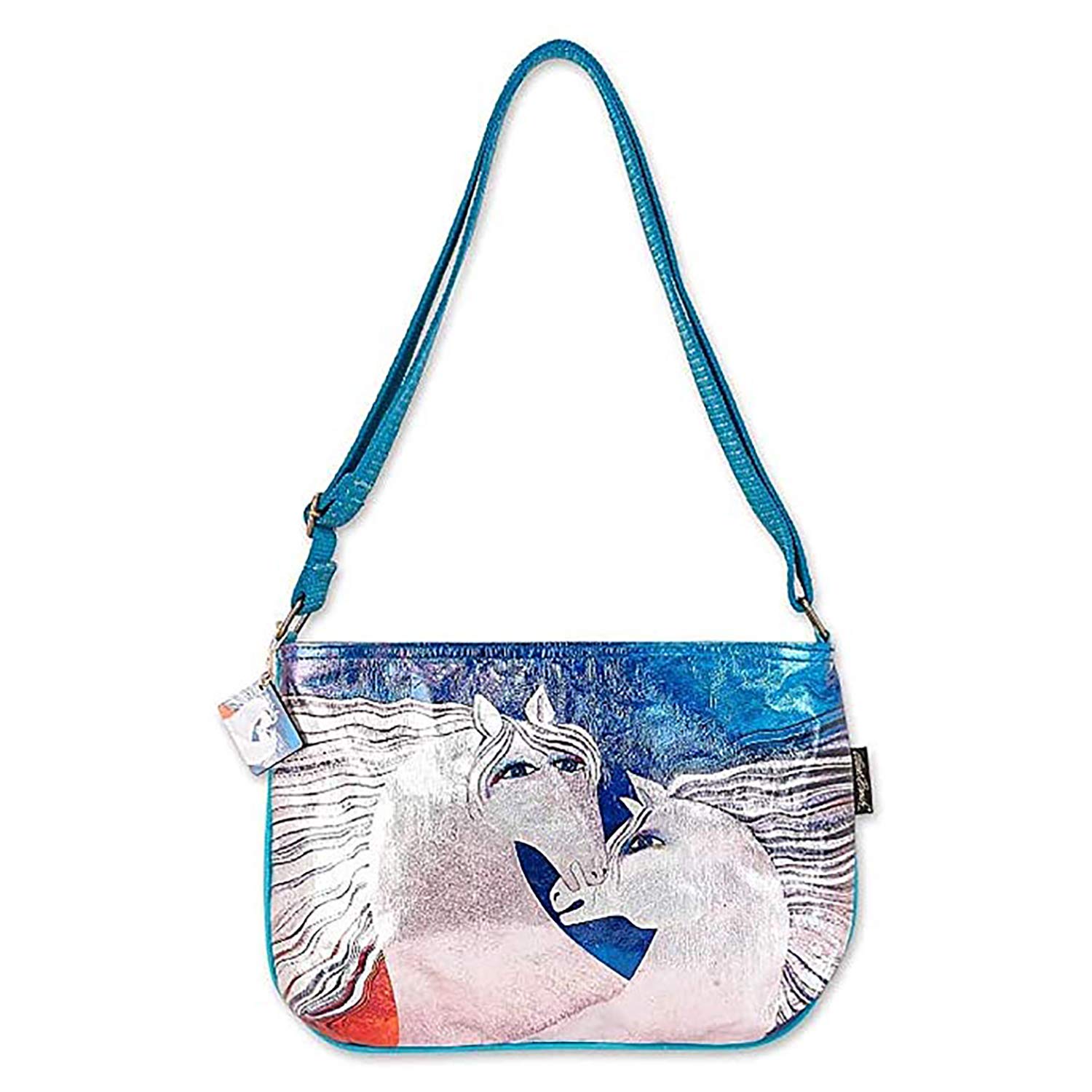 ZeckosLaurel Burch Ivory Mares E/W Foiled Crossbody Tote Handbag Purse