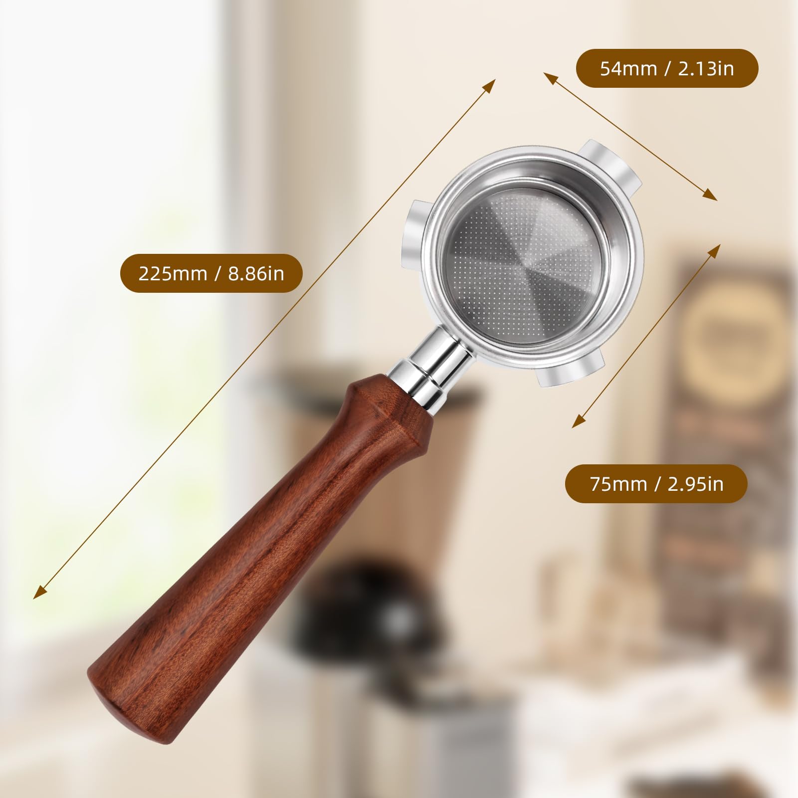 PHILORN Portafiltro sin fondo de 54 mm con 3 orejas