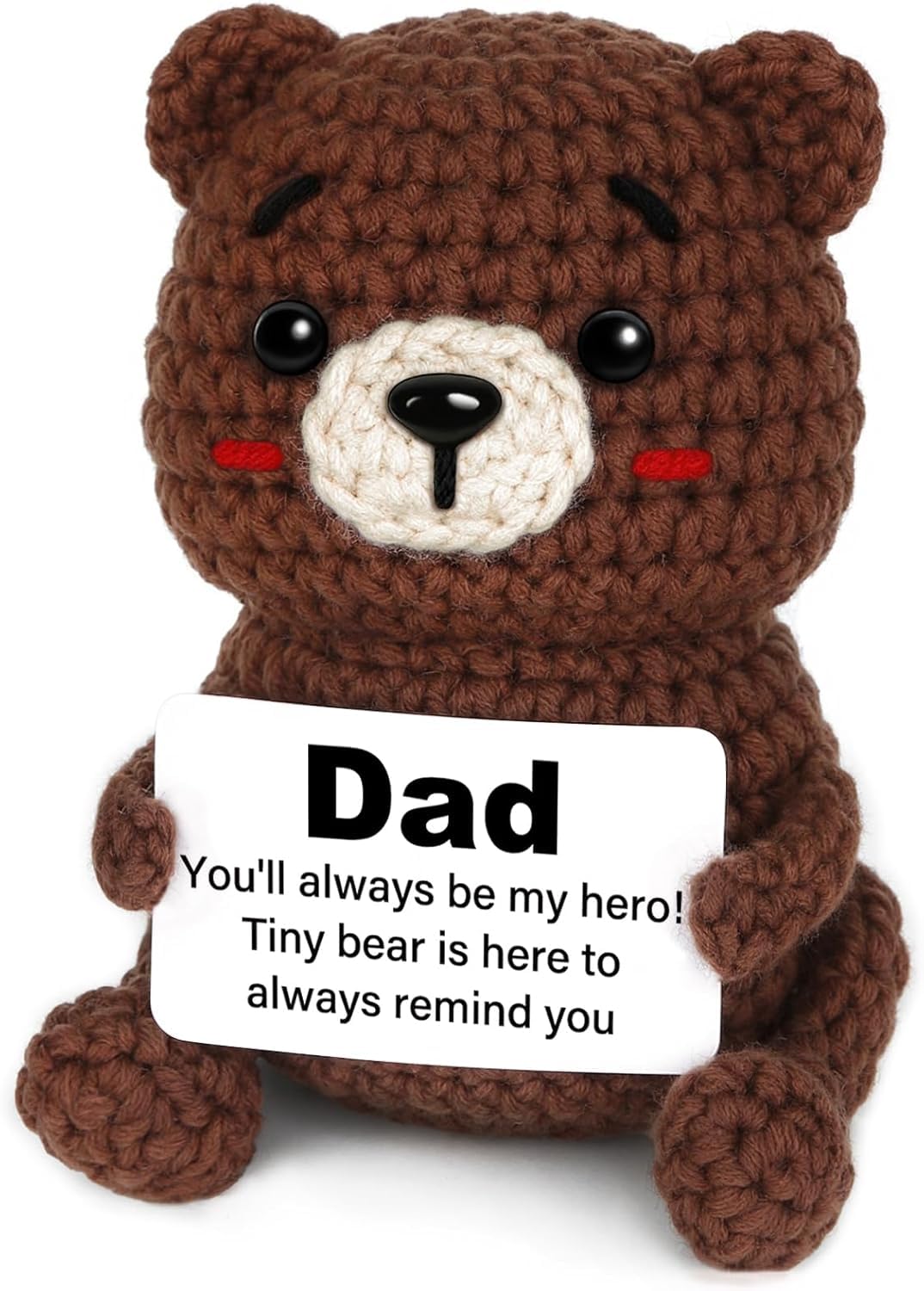 ALUNME Dad Birthday Gifts, Dad Gifts for Fathers Day Birthday Christmas, Handmade Positive Crochet Decor, Unique Present for Daddy Father Papa New Bonus Step Dads