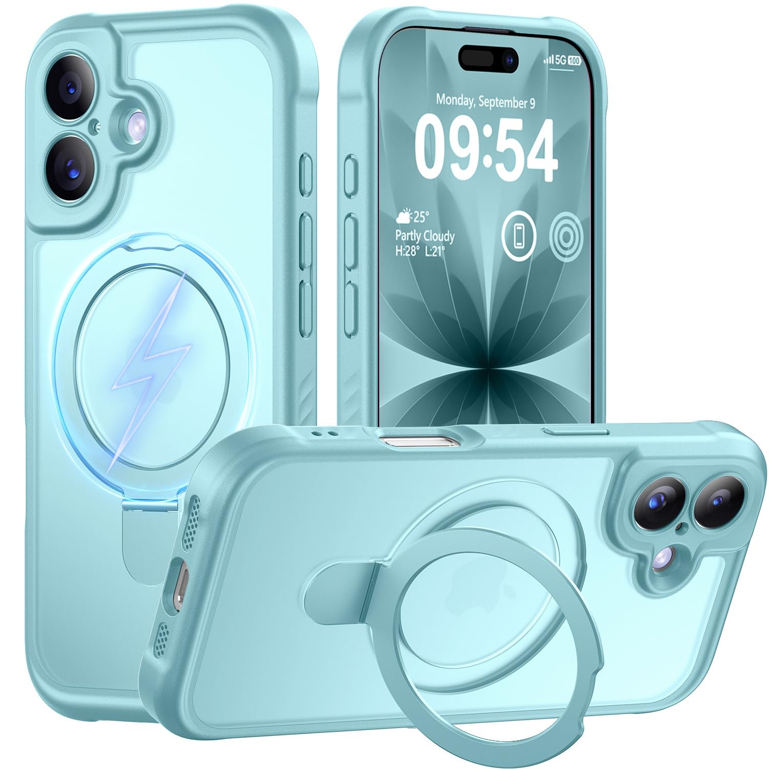 MOCCA Magnetic for iPhone 17 Case with Stand,Blue