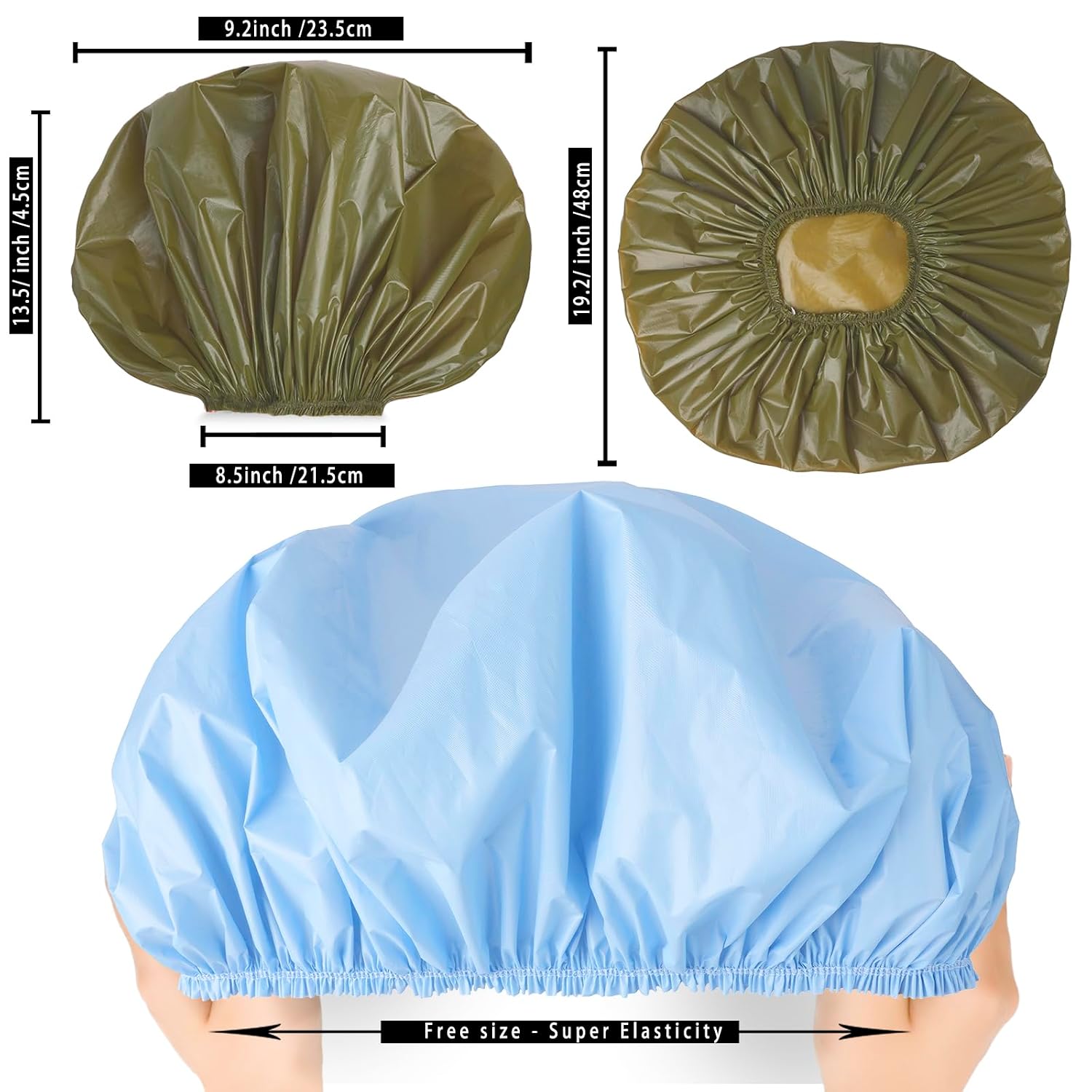 Super Jumbo Shower Cap for Women, 2 PCS Waterproof Hair Caps for Locs image 3