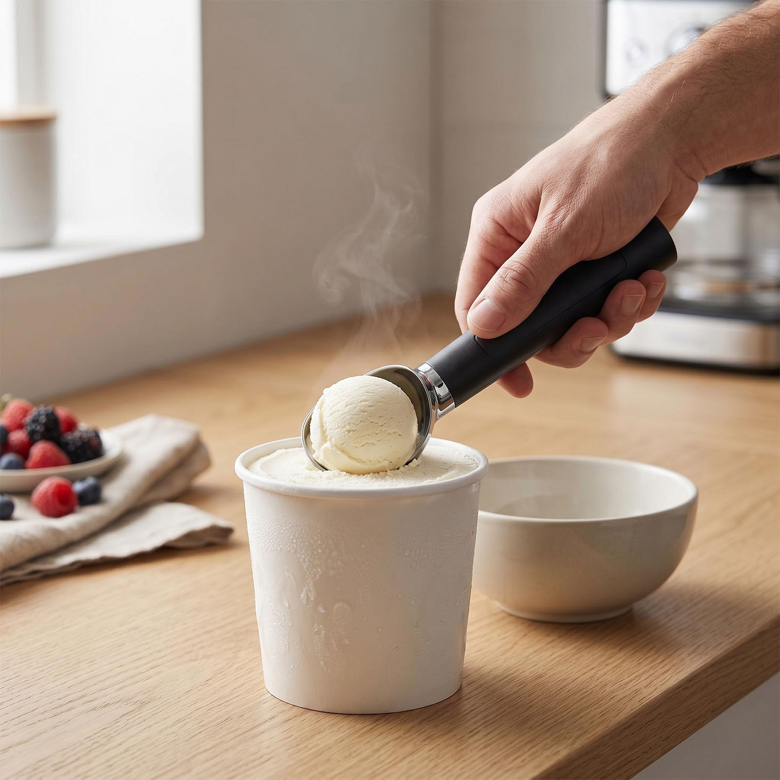 banapoy Cuillère à Glace Chauffante, Cuillère à Glace électrique Rechargeable à Chauffage Rapide, à Auto-fondante pour Glaces Durcies, Gelato, Usage en Magasin