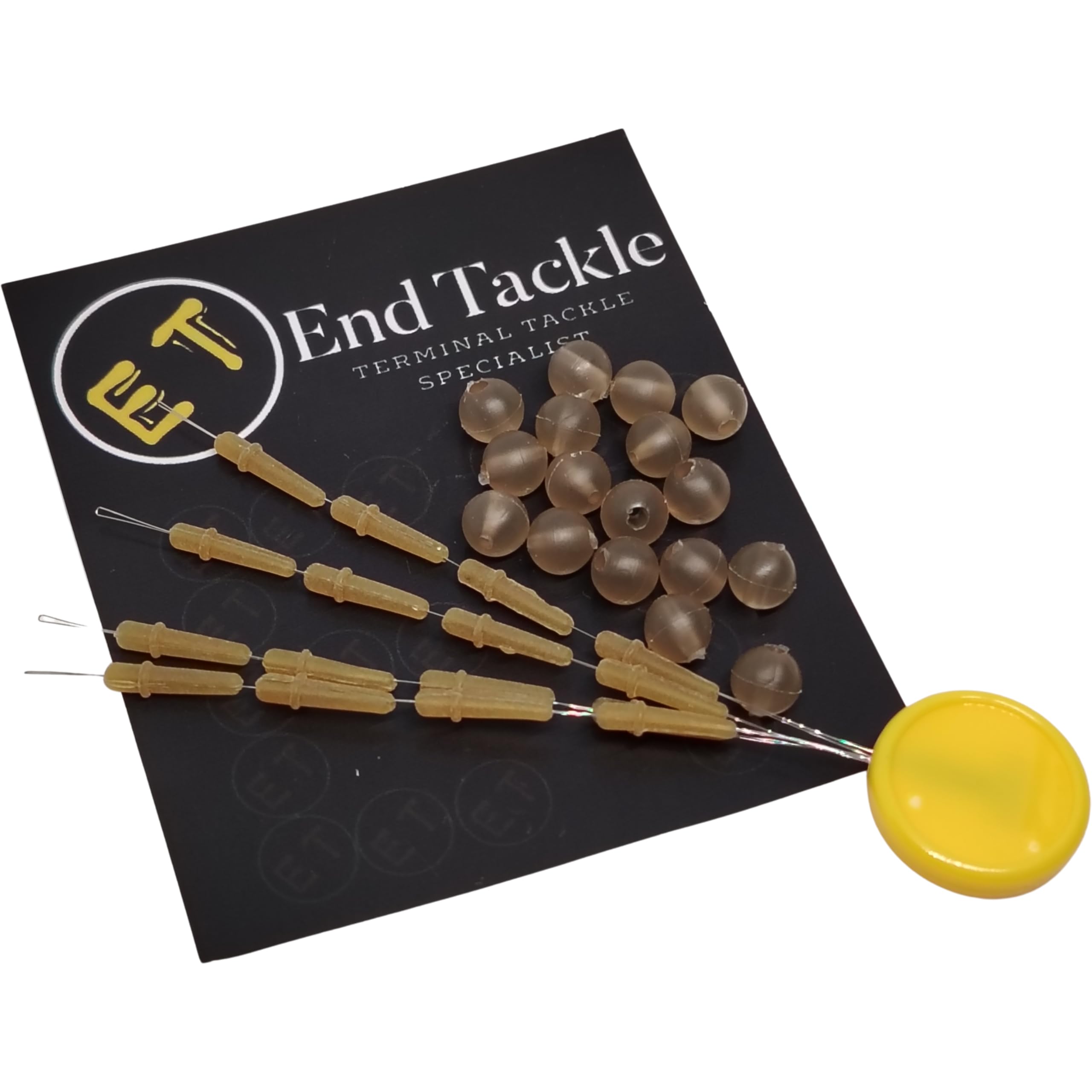 End Tackle Naked Chod System, 16 Tapered Bore Beads, 16 Line Stops. Helicoptor setup. Terminal Tackle (Transluscent Brown)