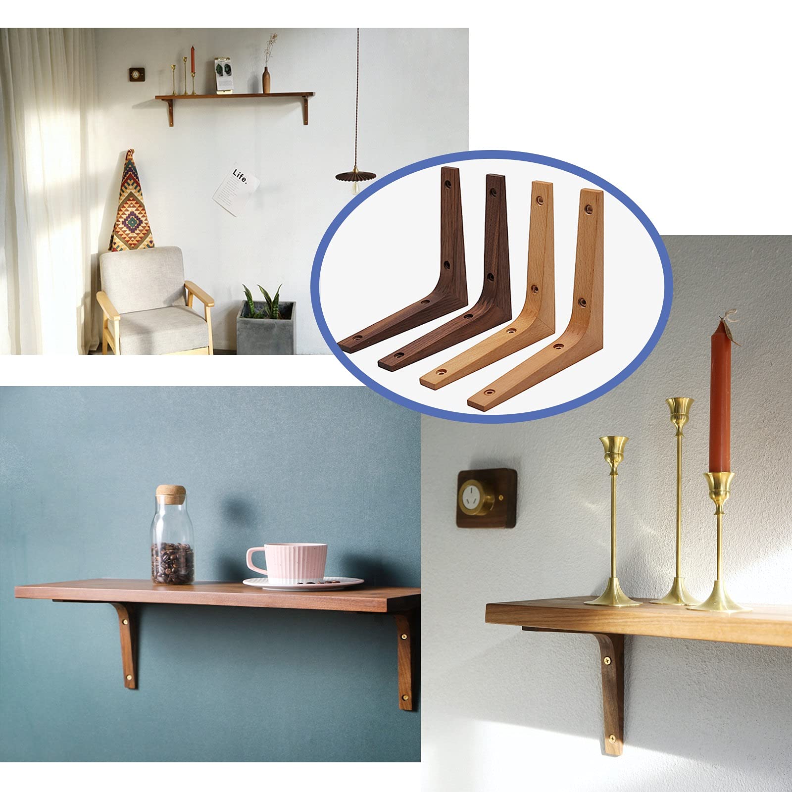 LIGUOYI 2Pcs Regal-wandhalterung, Regalhalterung, Schwimmende Regalhalterung, 90 Grad Winkel, Zur Wandmontage Von Regalbrettern, Bodenträger Wandregal Mit Schrauben, Regalträger Winkel-Konsole