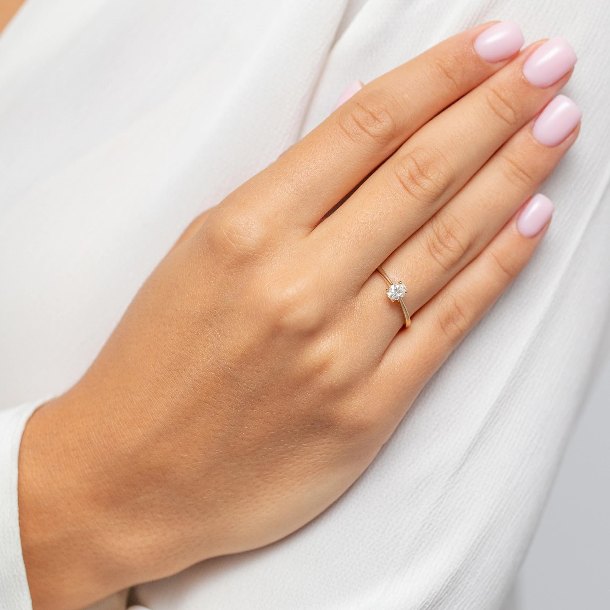 MARKO Verlobungsring Damen 585 Gold 0,3 Karat Diamant Oval Lab Grown