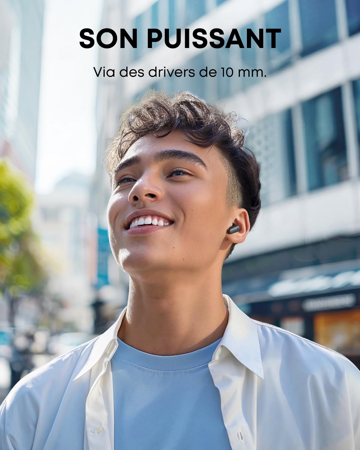 Soundcore Ecouteurs Bluetooth sans Fil P30i by Anker, Écouteurs sans Fil Reduction de Bruit Forte et Intelligente, Basses Puissantes, 45H d'autonomie, Étui 2-en-1 et Support pour téléphone, IP54