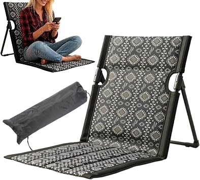 Folding Beach Chairs Portable Adjustable Foldable Retro | Beach Mat with Backrest for Outdoor Camping Travel Lawn Backyard Courtyard Balcony
