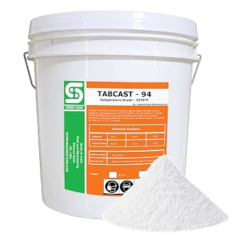 Simond Store 22 lbs Castable Refractory Cement - 94% Alumina - 3270F Rated - High Temp Cement for Furnace, Kiln, Forge, Fireplace, Fire Pit, Stove, Pizza Oven - Hydraulic Bonded Dense Cement Castable