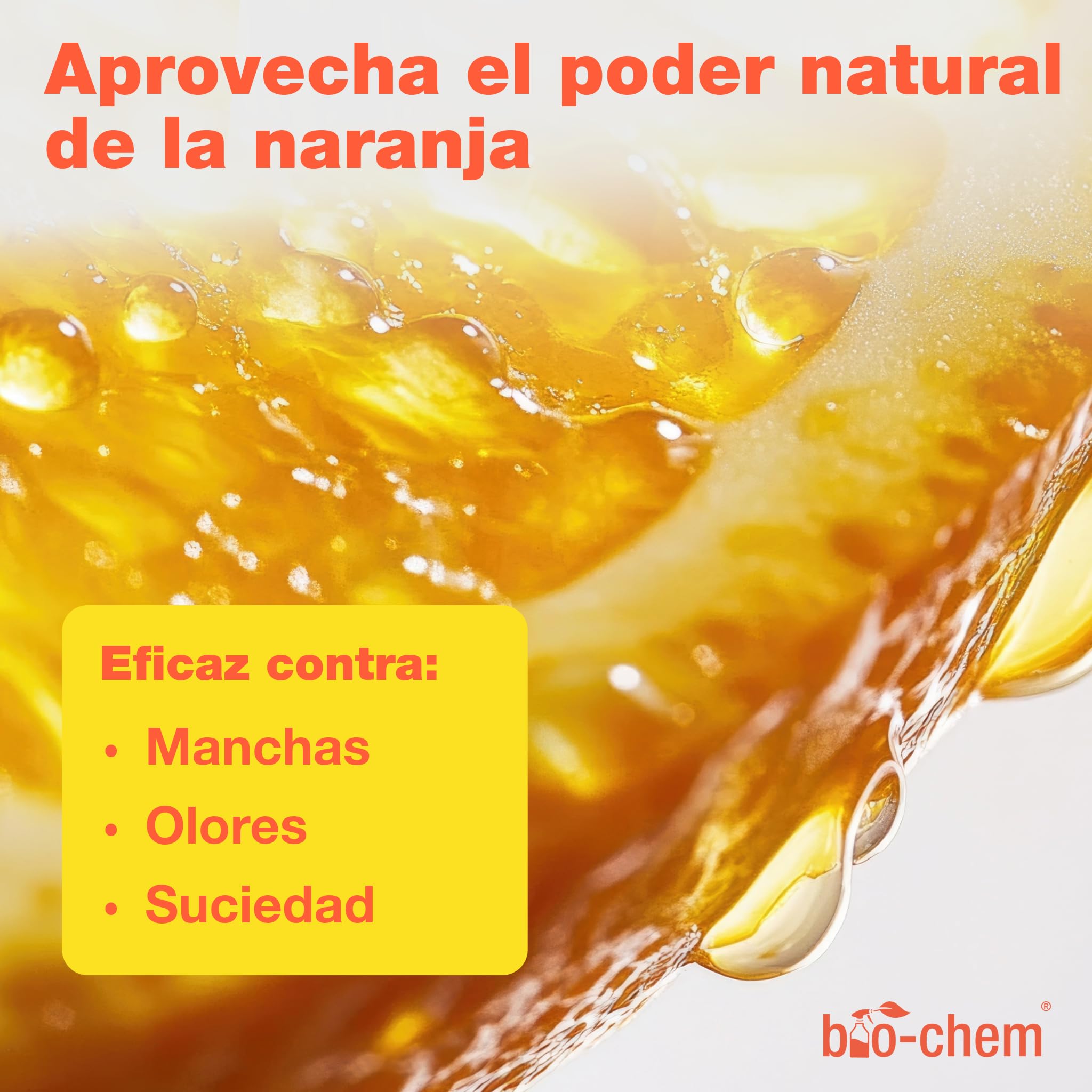 bio-chem Multiusos aroma naranja, 3 x 750 ml + botella mezcladora | Sprays para el cuidado del hogar: productos de limpieza para cocinas, baños, suelos y sofás