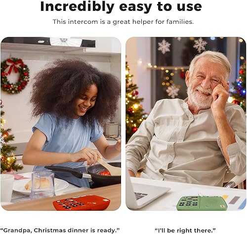 Miniatura 2 de Hosmart UltraSpeak - Intercomunicadores inalámbricos para el hogar, edición navideña, sistema de intercomunicación para uso doméstico
