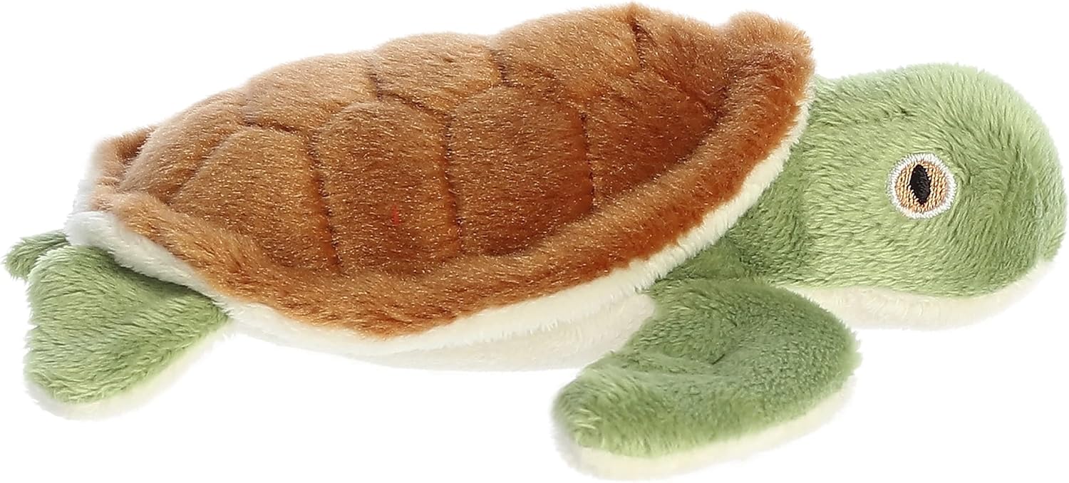 Aurora® Responsibly Made Eco Nation™ Turtle Stuffed Animal - Ideal for Playtime Adventures - Perfect for Birthdays or Just Because - Green 7 Inches