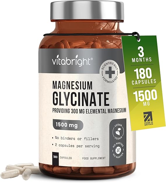 VitaBright Magnesium Glycinate | 180 Capsules | 2 A Day | 1500mg Mag - View #6