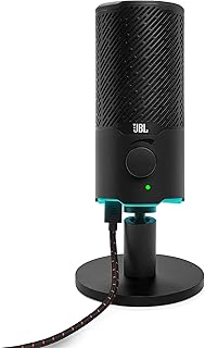 JBL Quantum Stream Micrófono USB condensador de doble cápsula, para streaming, grabación y gaming, negro