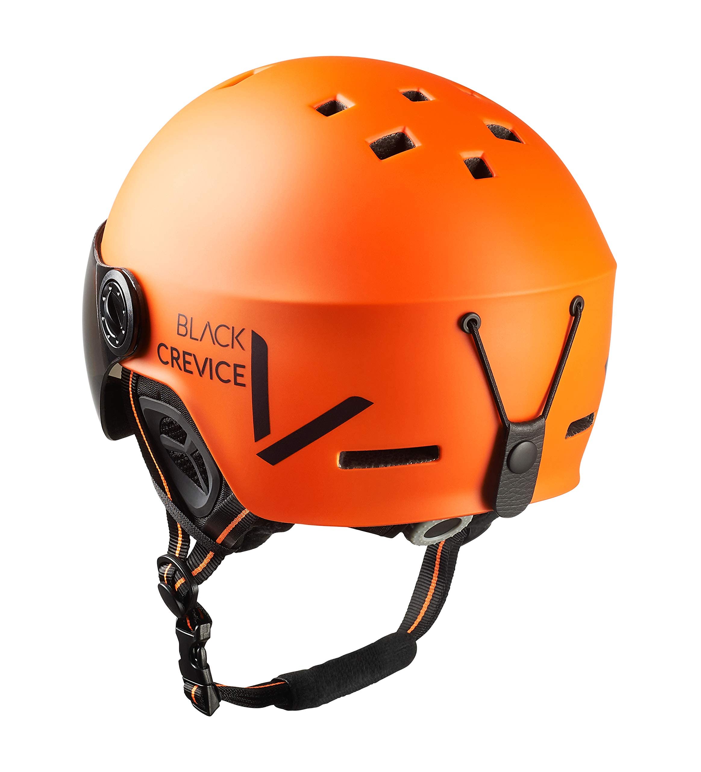 BLACK CREVICE Casco de esquí Sölden I Casco de esquí con Visera Estilo piloto I Casco esquí Hombre y Mujer I Casco Snowboard Unisex ajustableI Casco de esquí Transpirable