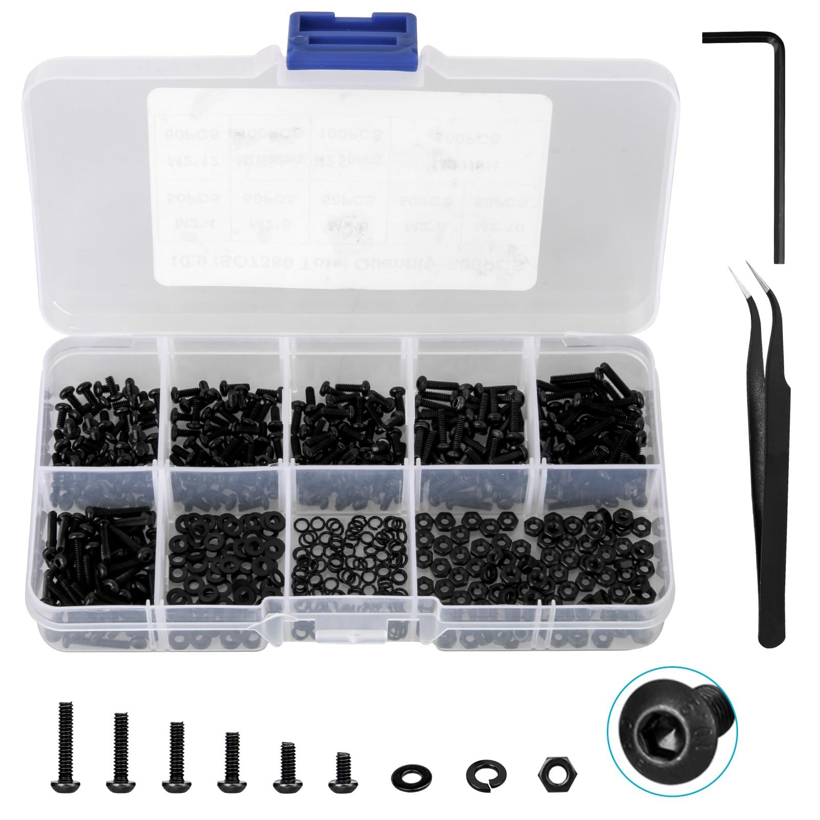 600 Pezzi M2/M2.5/M3 Viti A Testa Cilindrica Esagono - Foto 12