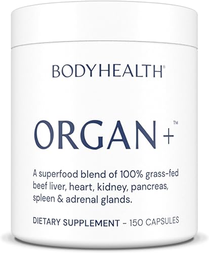 Miniatura 1 de BodyHealth Organ+ Complejo de órganos glandulares alimentados con pasto, suplemento de órganos de carne de res alimentados con pasto, hígado de