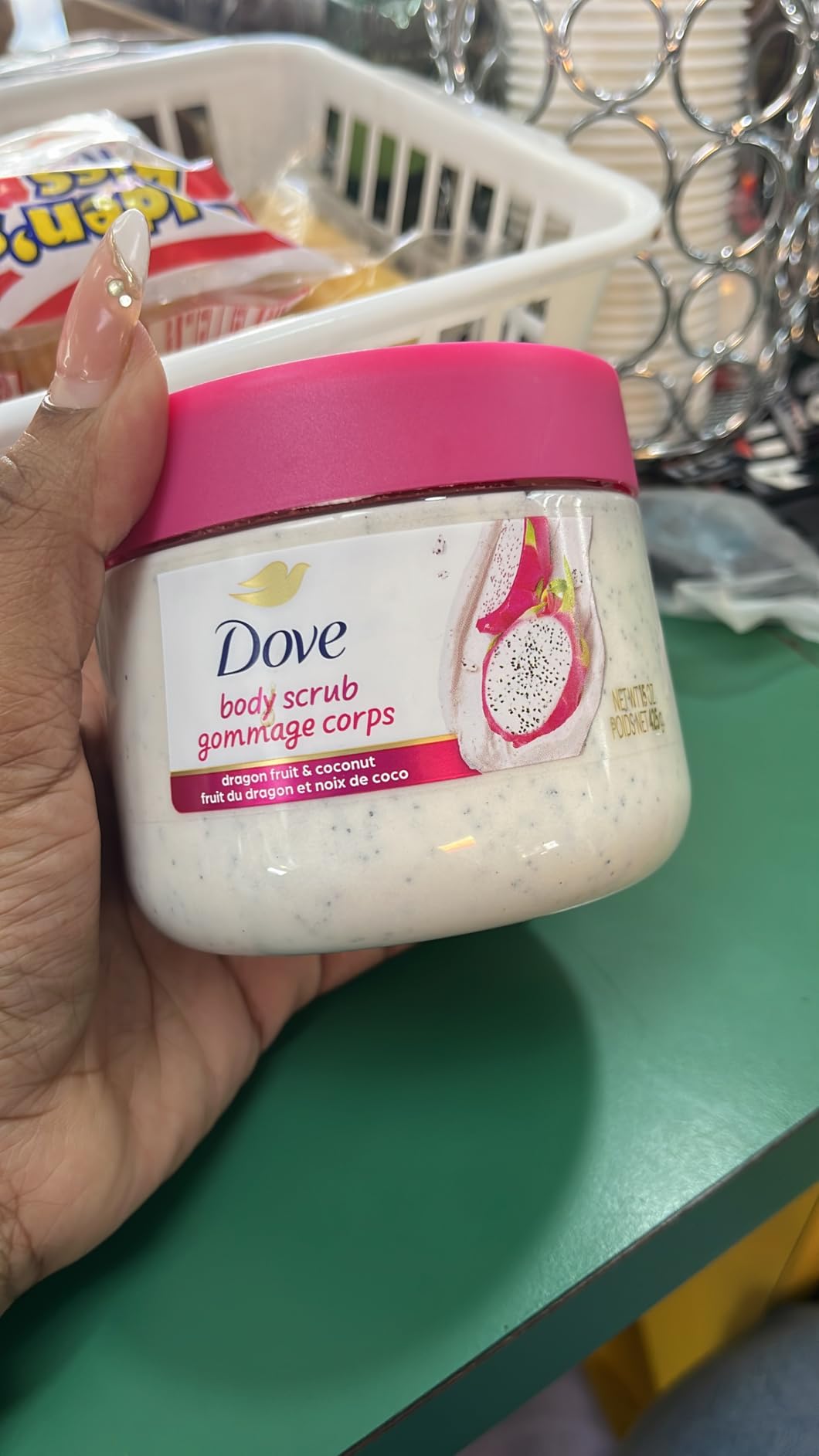 Unilever Dove Body Scrub Dragon Fruit & Coconut Cream Body Scrub Exfoliates and Deeply Nourishes for Smooth, Radiant Skin 15 oz