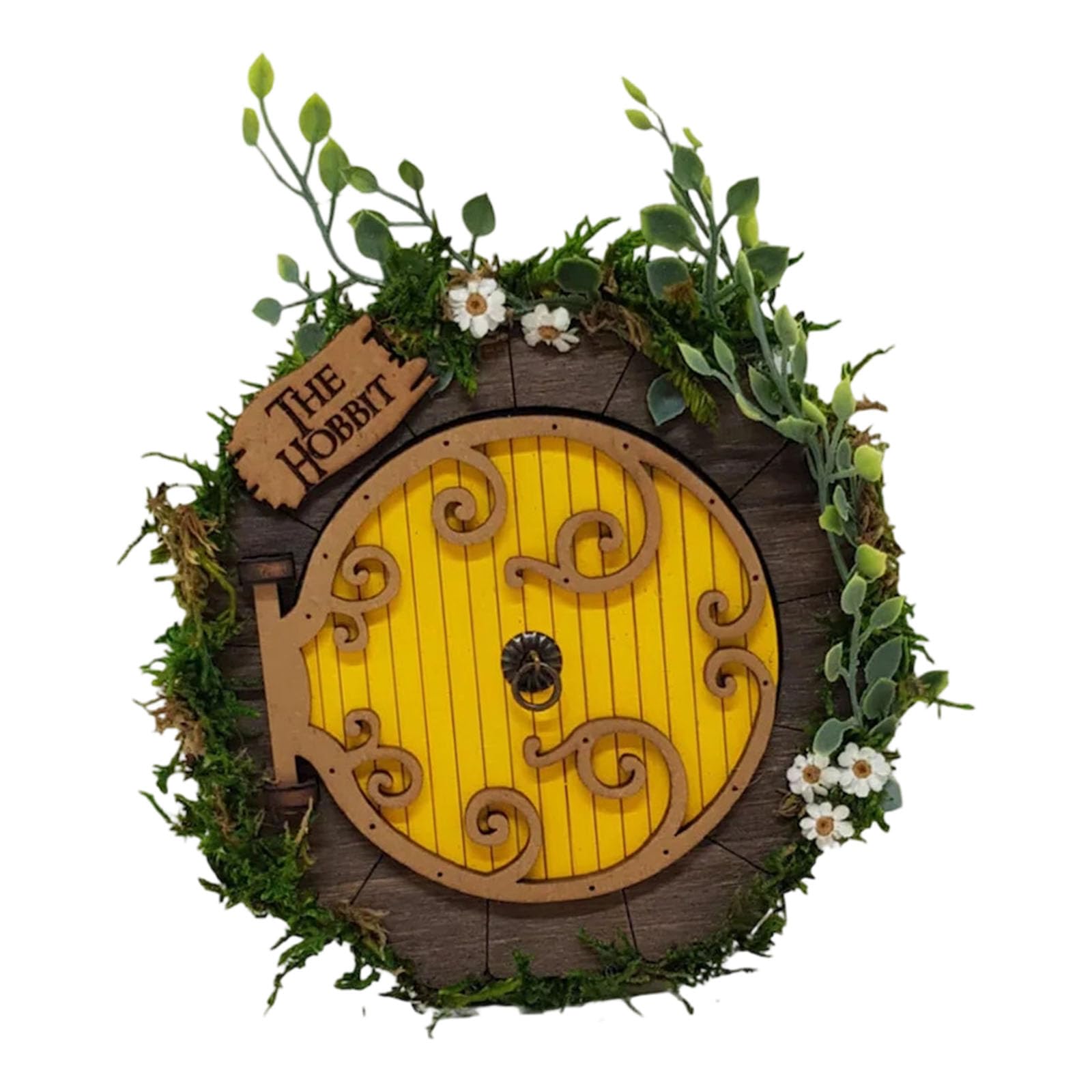 Piceioep Fantasy Themed Wooden Craft Miniature Fairies Tree Door Ornament Wall Hanging Decors for Home and Garden Yard Decoration Wall Decors Fairies Door