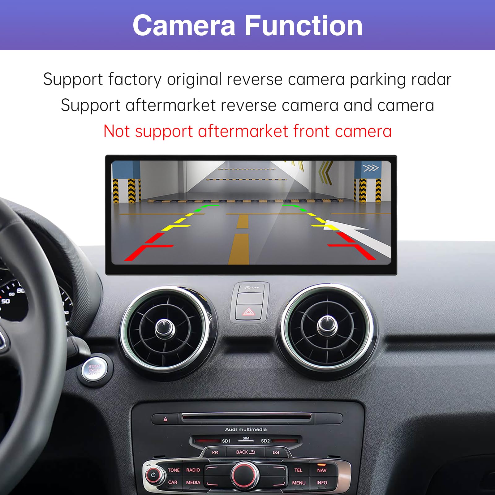 Road Top 12,3 pollici Autoradio Senza Fili CarPlay Touchscreen per Audi A1 2012-2018 anno, auto Radio Stereo Multimedia schermo, Supporto senza fili Android Auto, Navigazione, Mirrorlink