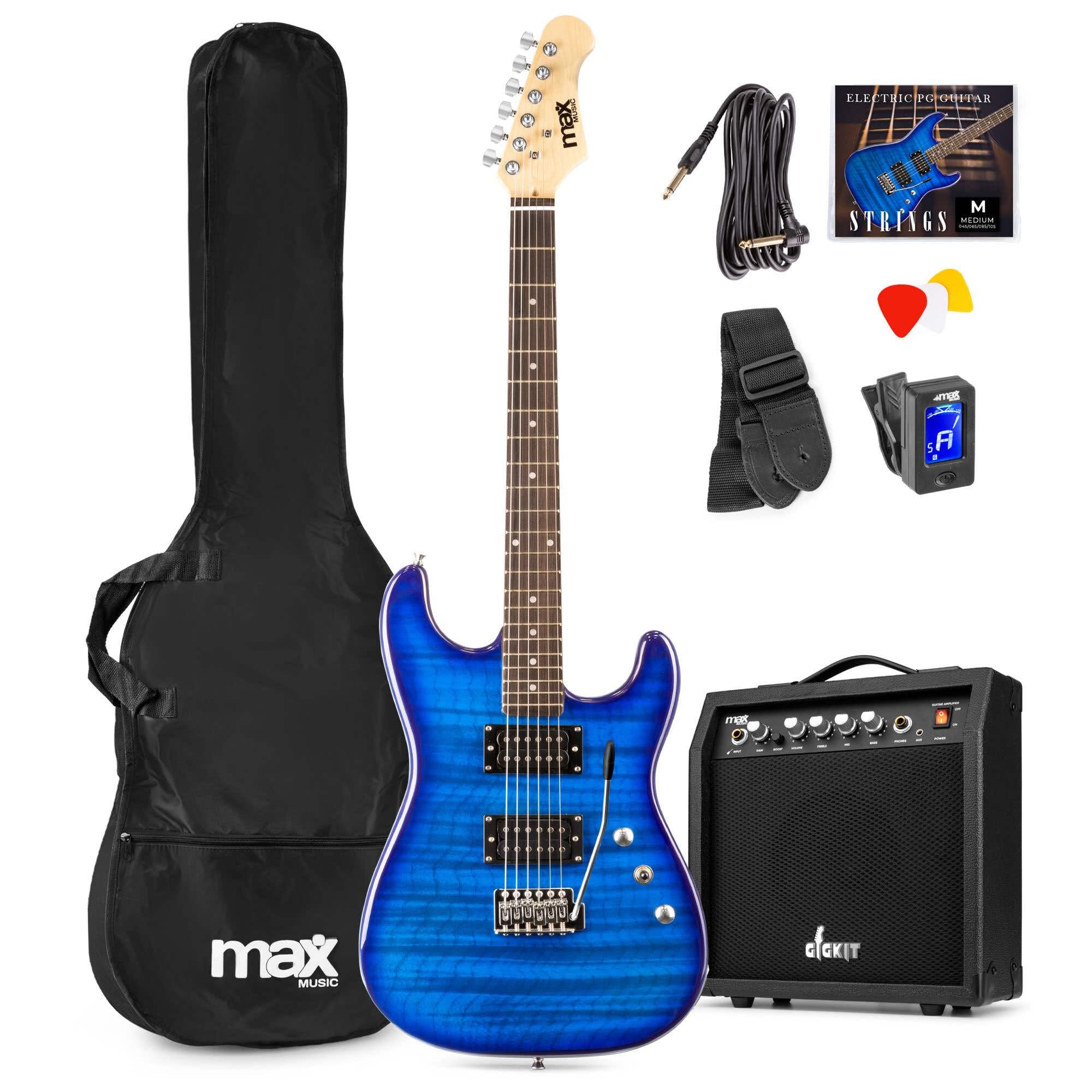Max GigKit Beginner Electric Guitar Starter Kit, Dark Blue