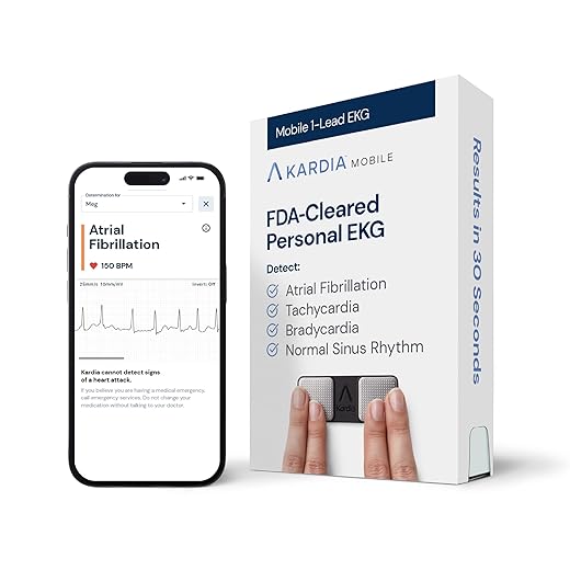 KardiaMobile 1-Lead Personal EKG Monitor – Record EKGs at Home – Detects AFib and Irregular Arrhythmias – Instant Results in 30 Seconds – Easy to Use – Works with Most Smartphones - FSA/HSA Eligible
